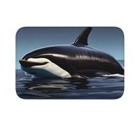 JEJEA Orca Killer Whale Print - Tapete antideslizante para puerta, terciopelo de cristal, lavable, con parte trasera de goma antideslizante para interiores