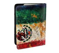 JEJEA Organizador de viaje con diseño de bandera mexicana americana, funda para tarjetas de crédito, funda para pasaporte, cartera para viajes, Black, Talla única