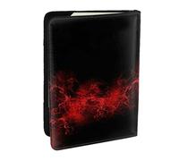 JEJEA Organizador de viaje con estampado de explosión roja y negra para tarjetas de crédito, funda para pasaporte, funda para pasaporte, cartera para viajes, Black, Talla única