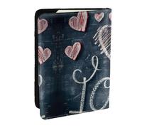 JEJEA Organizador de viaje con texto en inglés "I Love You Words with Hearts" para tarjetas de crédito, funda para pasaporte, funda para pasaporte, cartera para viajes, Black, Talla única