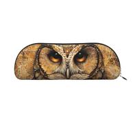 JEJEA Owl Beliefs - Estuche de piel con cremallera, estuche para lápices, estuche para lápices, bolsa para lápices, bolsa para cosméticos de maquillaje, Silver, Talla única, Neceser