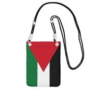 JEJEA Palestine Flag1 - Bolso cruzado para teléfono con estampado de bandera de Palestina, para mujeres y hombres, con correa ajustable, para viajes y compras, Black, Talla única