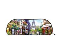 JEJEA Paris Street Scene - Estuche de piel con cremallera, diseño de la Torre Eiffel, Gold, Talla única, Neceser