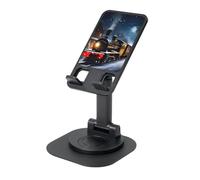 JEJEA Soporte giratorio para teléfono móvil con impresión de tren de invierno, Navidad, nieve, noche, ferrocarril, para escritorio, soporte ajustable para teléfono, para todos los teléfonos