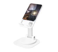 JEJEA Soporte giratorio para teléfono móvil con impresión de tren de vapor, soporte de teléfono móvil para escritorio, soporte ajustable para teléfono, para todos los teléfonos