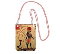 JEJEA Sun Old - Bolso cruzado egipcio atemporal con estampado de gracia, para mujeres y hombres, correa ajustable, para viajes, compras, Pink, Talla única