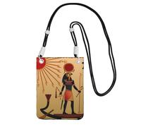 JEJEA Sun Old - Bolso cruzado egipcio atemporal con estampado de gracia, para mujeres y hombres, correa ajustable, para viajes, compras, Black, Talla única
