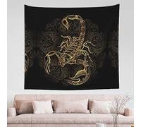 JEJEA Tapiz con estampado de escorpión dorado para colgar en la pared, tapiz estético para decoración de dormitorio, apartamento, casa de campo