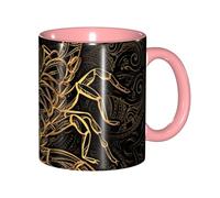 JEJEA Taza de cerámica con estampado de escorpión dorado de 11 onzas, tazas de café de cerámica, elegantes tazas de té con caja de regalo para mujeres con 6 colores