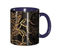 JEJEA Taza de cerámica con estampado de escorpión dorado de 11 onzas, tazas de café de cerámica, elegantes tazas de té con caja de regalo para mujeres con 6 colores