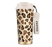 JEJEA Tazas aisladas de acero inoxidable con estampado de leopardo animal, tazas de café de doble pared, taza de viaje de café para oficina en casa