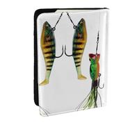 JEJEA Varios tipos de cebos de pesca, organizador de viaje, tarjetas de crédito, funda para pasaporte, funda para pasaporte, cartera para viajes, Black, Talla única