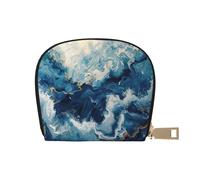 JEJEA Within The Tides - Cartera para tarjetas de crédito, pequeña cartera con cremallera, tarjetero de cuero, White, Talla única