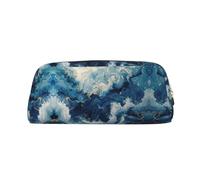 JEJEA Within The Tides - Estuche de piel con estampado de gran capacidad, bolsa de papelería para bolígrafos, bolsa de maquillaje versátil, Gold, Talla única, Neceser