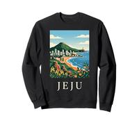 Jeju Corea del Sur Isla Costera Vintage Viajes Obra de Arte Sudadera