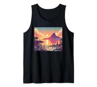 Jeju Do Island Atardecer Corea Aventura Escena Camiseta sin Mangas
