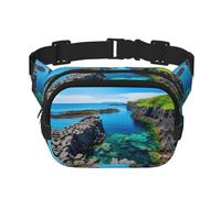 Jeju Island Korea - Cangurera con estampado de Corea para mujeres y hombres, con correa ajustable para viajes, senderismo, ciclismo