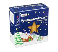 Jeka Pyramidenkerzen Velas piramidales grandes de 17 mm, caja de 18, color miel