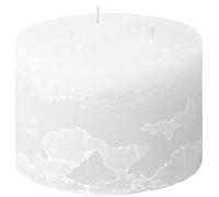 JEKA Vela rústica de 3 mechas, diámetro de 150 mm, altura de 100 mm, color blanco, sin perfumar