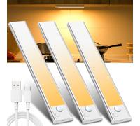 JEKEMORYE Luces Calida Luz LED Sensor Movimiento Cocina Viene con el 2pcs cable de carga tipo - C