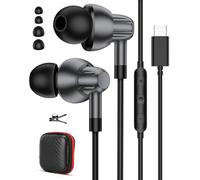 Jelanry Auriculares estéreo de alta fidelidad con cable USB-C con micrófono | Auriculares intrauditivos tipo C con botón de control para iPhone Duo 18 Pro 17 16 Samsung S26 FE OnePlus 15 14 auriculares