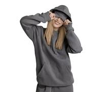 Jelaqmot Hoodie with Eye Mask Built In and Pockets, Airplane Mode Travel Hoodies Blanket Hoodie For Women & Men (Gray,L)