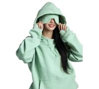 Jelaqmot Hoodie with Eye Mask Built In and Pockets, Airplane Mode Travel Hoodies Blanket Hoodie For Women & Men (Mint Green,XXL)
