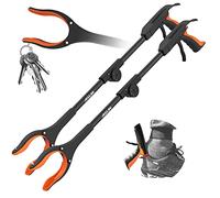 JELLAS Pinza Larga, 81cm Alcance Objetos Mango Ligero de Aluminio y Puntas Magnéticas, Cabezal Plegable Giratorio de 360° para Recoger Basura, para Diversidad Funcional 2 Paquete (Naranja)