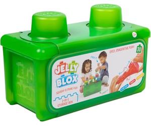 JELLY BLOX - Caja de Almacenamiento + 30 Bloques de Construcción Táctiles - Juego de Construcción para Niños a Partir de 2 años - Experiencia Sensorial con Bloques Expansivos - Embalaje Abierto