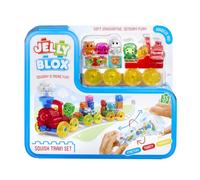 Jelly Blox Squish Train Set | 35 Piezas | Niño y Preescolar | Bloques de construcción que los niños pueden exprimir, estirar, aplastar, malla acreditada, prueba de seguridad y libre de