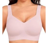 Jelly Bras for Women Seamless Push Up Yoga Bra Lightly Lined Padding for Daily Wear Wireless T-Shirt Bra (Pink,M)