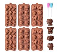 Jelly Candies Molds - 8.66 Inches 6 Pieces Non Stick Easy Release Tray | Silicone Baking Tool - Non Stick Chocolate Maker, Reusable Homemade Treat Casting Sheet Is Ideal for DIY Fondant Cupcake Topper