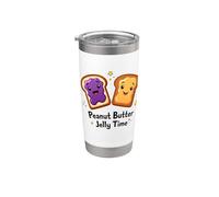 Jelly de mantequilla de maní Happy Toast Cartoon Bread Snack Vaso térmico de acero inoxidable de doble pared