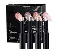 Jelly Eyeshadow Stick, Smooth Face Makeup Crayon, 4 Pieces Eye Shadow with Creamy Texture, Shimmer Pigment Pencil, Cosmetic Color Stick with Soft Finish, Beauty Makeup Pen for Party and Travel