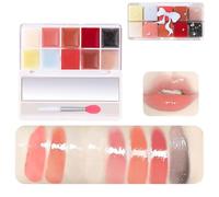 Jelly Lip Gloss Palette, Jelly Lip Cream Palette, 10 Colors Lip Gloss Palette, High-Pigmented Lipstick Set, Long-Lasting Lip Gloss for Dry Lips(2)