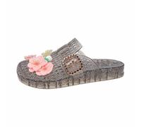 Jelly Mesh Ballet Flats for Women Clear Jelly Sandals Slip On Mule Slides Transpirable Beach Travel - Trendy No Slip Cute Causal Comfortable Walking Standing All Day Lightweight Running Cruise