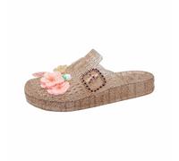 Jelly Mesh Ballet Flats for Women Clear Jelly Sandals Slip On Mule Slides Transpirable Beach Travel - Trendy No Slip Cute Causal Comfortable Walking Standing All Day Lightweight Running Cruise