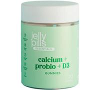 Jelly Pills Gominolas de Calcio 240 mg + Probióticos & Vitaminas D3 y K2-70 Gummies Veganas - Sin Azúcares Añadidos - Sabor Fresa - Apoyo para Huesos & Músculos