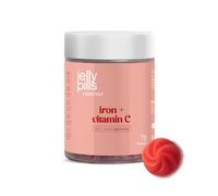 Jelly Pills Gominolas de Hierro 28 mg con Vitamina C 30 mg - alta dosis - 70 Gummies Veganas - Sin Azúcares Añadidos - Sabor Melocotón Natural - Energía y Glóbulos Rojos