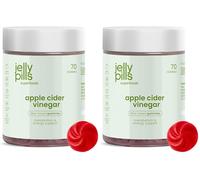 Jelly Pills Gominolas de Vinagre de Manzana x2 Pack (140 Gummies, 70 Días) - 1000 mg con Cromo y Vitamina C - Sin Azúcares Añadidos - Sabor Manzana Natural - Apoya Digestión y Metabolismo