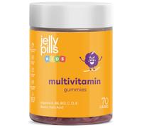 Jelly Pills® Gominolas Multivitaminas y Minerales Niños - Sin azúcares añadidos - 70 Gummies sabor Fresa - Todas las Vitaminas A B C D E Biotina Ácido Fólico Zinc Yodo Magnesio Cromo