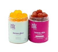 Jelly Pills Pack Cuidado Avanzado de la Piel - DERMA Probióticos & Beauty Colágeno + Resveratrol - 70 + 60 Gummies Veganas - Sin Azúcares Añadidos - Sabor Plátano y Fresa
