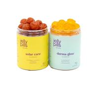 Jelly Pills Pack Preparación Solar & Cuidado de la Piel - Solar Care Betacaroteno + Licopeno y DERMA Probióticos - 60 + 70 Gummies Veganas - Sin Azúcares Añadidos - Sabor Fresa y Plátano