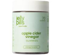 Jelly Pills Gummies Vinagre de Manzana 1.000mg con Cromo - Vinagre de Manzana Cápsulas Sin Azúcares Añadidos - 70 Gummies Veganas Sabor Manzana Natural - Detox con Ácido Acético y Remolacha