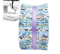 Jelly Roll Fabric Strips - 40 Printed Strips 50x6.5cm | Pre-Cut Cotton Fabric Rolls - Sewing Accessory for Quilted Bags Doll Clothes Dresses Cushion Covers Tablecloths