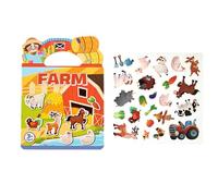 Jelly Sticker Books - Libro de escenas con pegatinas 3D reutilizables, lindas pegatinas impermeables con dinosaurios, animales, vehículos, juguete sensorial, libro de juguetes de viaje portátil para