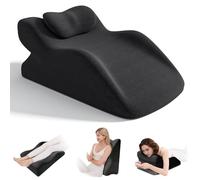 Jellybibo Cojín Cuña para Cama y Sofá - Cojín Venoso con Espuma Viscoelástica, Elevación Ergonómica para Piernas y Espalda, Cojín de Lectura Multifunción, Lavable, Gris