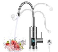 Jellybibo Grifo eléctrico con calentador de agua, 220 V y 3000 W, grifo de agua caliente, grifo de cocina, calentador inteligente, calentador de agua para cocina, jardín, baño, caravana, camping