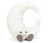 Jellycat Decoración de felpa coleccionable de luna creciente blanca