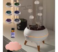 Jellyfel Lampe Qualle, Newmelo Difusor, Jellyfel Difuser, 7 Colors Led Dancing Jellyfish Lamp Diffuser, Dynamic Jellyfish Mist Flame, Slient Electric Essential Oil Hhumidifier